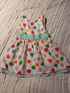 Cat & Jack White Dress with Multicolor Polka Dots